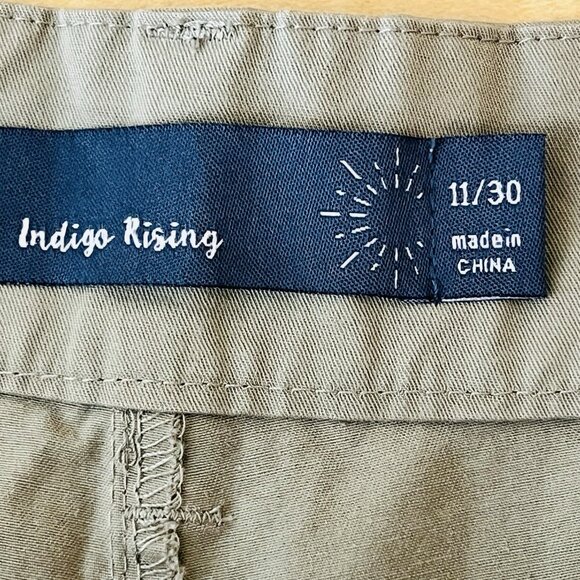 Indigo Rising Women's Pleated Front Wide Leg Green Pant Size 11/30 High Rise NWT - Picture 7 of 12